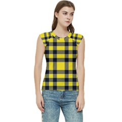 Yellow Plaids Straight Women s Raglan Cap Sleeve Tee by ConteMonfrey