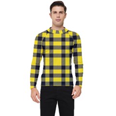 Yellow Plaids Straight Men s Long Sleeve Rash Guard by ConteMonfrey