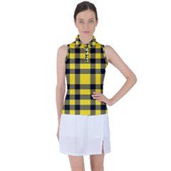 Yellow Plaids Straight Women s Sleeveless Polo Tee by ConteMonfrey