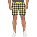 Yellow Plaids Straight Men s Runner Shorts View1