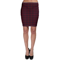 Black red small plaids Bodycon Skirt