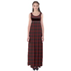 Black red small plaids Empire Waist Maxi Dress