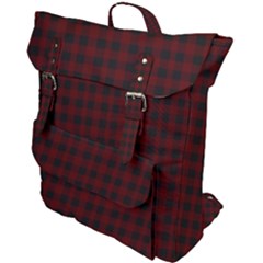 Black Red Small Plaids Buckle Up Backpack by ConteMonfrey