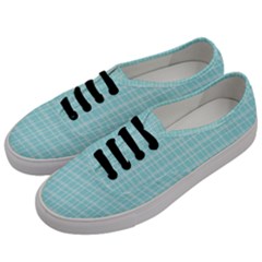 Turquoise Small Plaids Lines Men s Classic Low Top Sneakers by ConteMonfrey