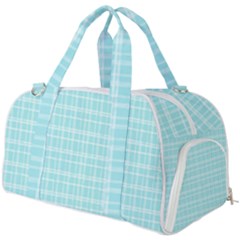 Turquoise Small Plaids Lines Burner Gym Duffel Bag by ConteMonfrey