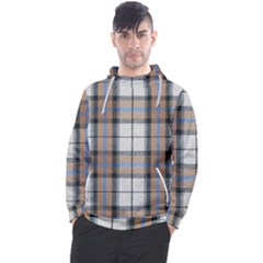 Cute Blue Grey White Plaids Men s Pullover Hoodie by ConteMonfrey