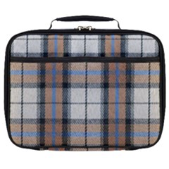 Cute Blue Grey White Plaids Full Print Lunch Bag by ConteMonfrey