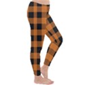 Orange black Halloween inspired plaids Classic Winter Leggings View3