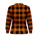 Orange black Halloween inspired plaids Women s Sweatshirt View2