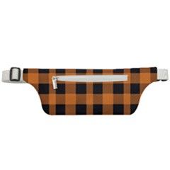 Orange Black Halloween Inspired Plaids Active Waist Bag by ConteMonfrey