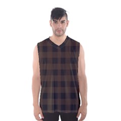 Brown And Black Plaids Men s Basketball Tank Top by ConteMonfrey