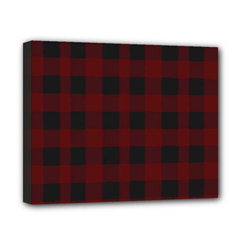 Dark Red Classic Plaids Canvas 10  X 8  (stretched) by ConteMonfrey