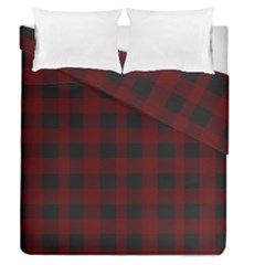 Dark Red Classic Plaids Duvet Cover Double Side (queen Size) by ConteMonfrey
