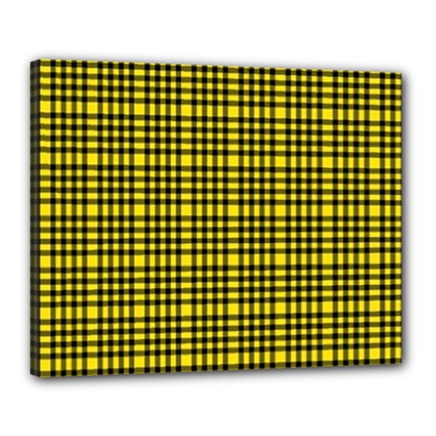 Yellow Small Plaids Canvas 20  X 16  (stretched) by ConteMonfrey