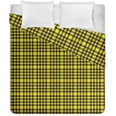 Yellow Small Plaids Duvet Cover Double Side (california King Size) by ConteMonfrey