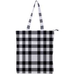 Black White Plaids  Double Zip Up Tote Bag by ConteMonfrey