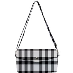 Black White Plaids  Removable Strap Clutch Bag by ConteMonfrey