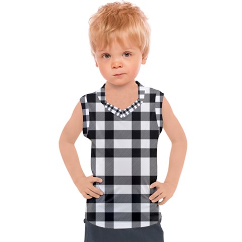 Black White Plaids  Kids  Sport Tank Top by ConteMonfrey