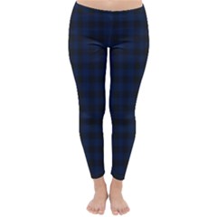 Black And Blue Classic Small Plaids Classic Winter Leggings by ConteMonfrey