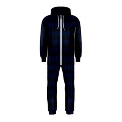 Black And Blue Classic Small Plaids Hooded Jumpsuit (kids) by ConteMonfrey