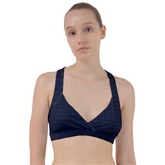 Black And Blue Classic Small Plaids Sweetheart Sports Bra by ConteMonfrey