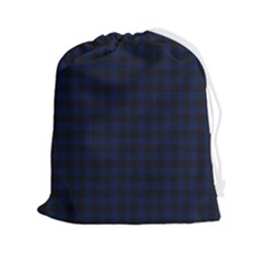 Black And Blue Classic Small Plaids Drawstring Pouch (2xl)