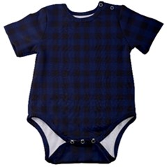 Black And Blue Classic Small Plaids Baby Short Sleeve Onesie Bodysuit