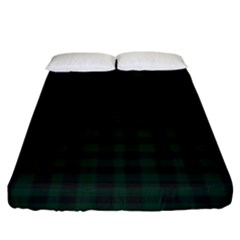 Black And Dark Green Small Plaids Fitted Sheet (king Size) by ConteMonfrey