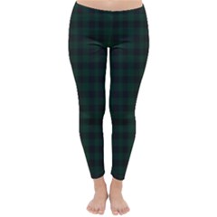 Black And Dark Green Small Plaids Classic Winter Leggings by ConteMonfrey