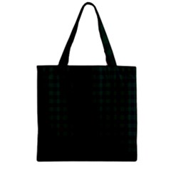 Black And Dark Green Small Plaids Zipper Grocery Tote Bag by ConteMonfrey