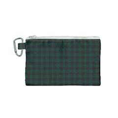 Black And Dark Green Small Plaids Canvas Cosmetic Bag (small) by ConteMonfrey