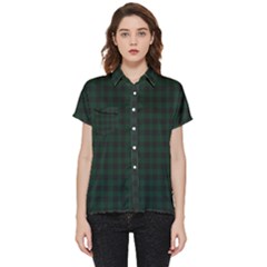 Black And Dark Green Small Plaids Short Sleeve Pocket Shirt by ConteMonfrey