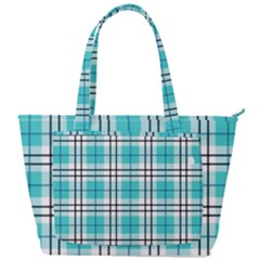 Black, White And Blue Turquoise Plaids Back Pocket Shoulder Bag  by ConteMonfrey