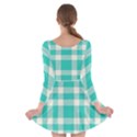 Turquoise Plaids Long Sleeve Skater Dress View2