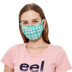Turquoise Plaids Crease Cloth Face Mask (adult) by ConteMonfrey