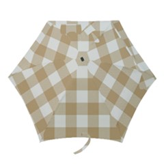 Clean Brown And White Plaids Mini Folding Umbrellas by ConteMonfrey