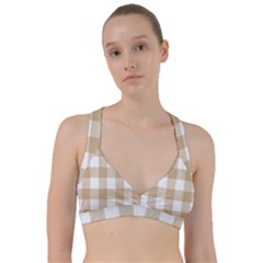 Clean Brown And White Plaids Sweetheart Sports Bra by ConteMonfrey