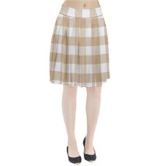 Clean Brown And White Plaids Pleated Skirt