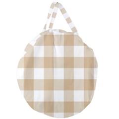 Clean Brown And White Plaids Giant Round Zipper Tote by ConteMonfrey