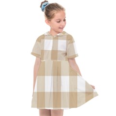 Clean Brown And White Plaids Kids  Sailor Dress