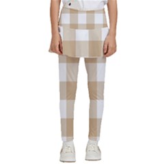 Clean Brown And White Plaids Kids  Skirted Pants by ConteMonfrey