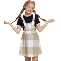 Clean Brown And White Plaids Kids  Apron Dress by ConteMonfrey