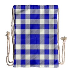 Blue Plaids Bic Big Plaids Drawstring Bag (large) by ConteMonfrey