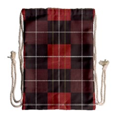 Modern Red Plaids Drawstring Bag (large) by ConteMonfrey