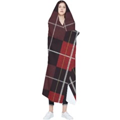 Modern Red Plaids Wearable Blanket by ConteMonfrey