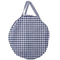 Small Blue And White Plaids Giant Round Zipper Tote by ConteMonfrey