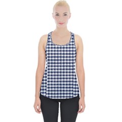 Small Blue And White Plaids Piece Up Tank Top by ConteMonfrey