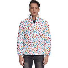 Hearts Heart Love Background Pattern Wallpaper Men s Puffer Bubble Jacket Coat by Wegoenart