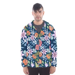 Flowers Flower Flora Nature Floral Background Painting Men s Hooded Windbreaker