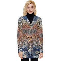 Mirror Fractal Button Up Hooded Coat  by Sparkle